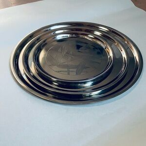 Micheal Aram Etched Bamboo Platters/ Trays